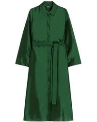 Max Mara - Kleedjes ,Groen ,Polyester Manna Belted Shirt Midi Jurk - Lyst