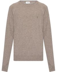 Saint Laurent - Truien & Vesten ,Grijs ,Kasjmier Cassandre Sweater - Lyst