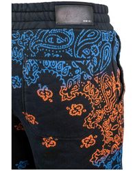 Amiri - Shorts in cotone nero con stampa bandana - Lyst