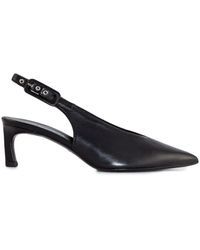 Halmanera - Schwarze Leder Stiletto Sandalen - Lyst