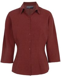 Cortana - Overhemden ,Bruin ,Linnen Linnen Fitted Shirt - Lyst