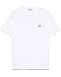 Stone Island - Wit T-Shirt - Lyst