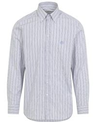 Etro - Overhemden ,Blauw ,Katoen Roma Logo Shirt - Lyst