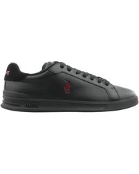 Ralph Lauren - Sneakers in pelle nere per uomo - Lyst