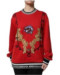 Dolce & Gabbana - Cotton Queen Sequined Pullover Sweater - Lyst