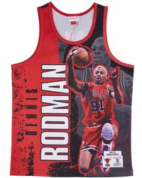 Mitchell & Ness - Fitness ,Veelkleurig ,Polyester Chicago Bulls Tank Top Rodman Edition - Lyst