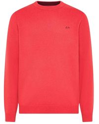 Sun 68 - Truien & Vesten ,Rood ,Wol Trui Warm Wol L/S - Lyst