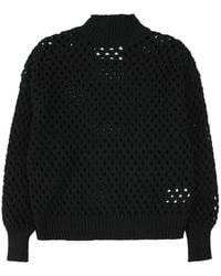 Silvian Heach - Perforierter strickpullover mit rundhalsausschnitt - Lyst