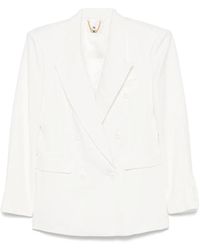 Elisabetta Franchi - Jassen ,Double-Breasted Jas Met Klepzakken - Lyst