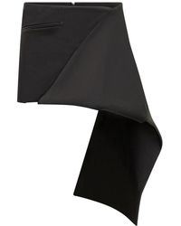 Courreges - Geplooide Mini-Rok Van Satijn - Lyst