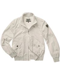 Blauer - Jassen ,Grijs ,Katoen Badger Dyed Bomber Jacket - Lyst