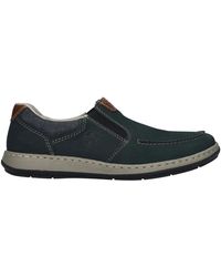 Rieker - Schoenen ,Blauw ,Leer Blauwe Leren Instappers Voor - Lyst