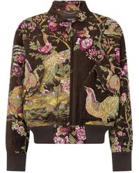 Roberto Cavalli - Oriental Bird Print Bomber Jacket - Lyst