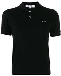 COMME DES GARÇONS PLAY - Polo t-shirt con colletto classico e cuore nero - Lyst