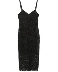 Blugirl Blumarine - Schwarzes V-Ausschnitt Kleid Mit Verstellbaren Trägern - Lyst