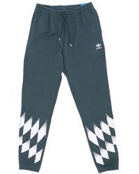 adidas - Fitness ,Groen ,Katoen Graphic Mintgroene Fleece Joggingbroek Trainingspak - Lyst