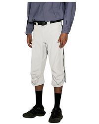 GR10K - Broeken ,Grijs ,Katoen Shell Weave Cropped Broek Met Gerimpeld Paneel - Lyst