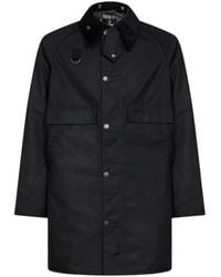 Barbour - Jassen ,Zwart ,Katoen Long Spey Waxed Jacket - Lyst