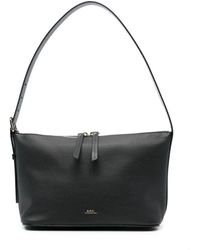 A.P.C. - Schwarze schultertasche mit top-reißverschluss - Lyst