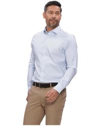 Profuomo - Overhemden ,Blauw ,Katoen Shirt Cutaway Sf - Lyst