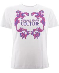 Versace - Barocco print crew neck t-shirt - Lyst