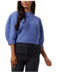 co'couture - Truien & Vesten ,Blauw ,Bow Rib Knit Sweater - Lyst
