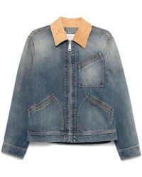 McQueen - Suede Denim Jacket - Lyst