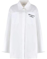Off-White c/o Virgil Abloh - Vestido Camisero De Algodón Con Dos Bolsillos Frontales, Mujer, Talla - Lyst