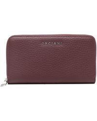Orciani - Accessoires ,Rood ,Leer Zip Around Soft Large Wallet - Lyst