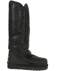 Mou - Gebrochene schwarze graue eskimo winterstiefel - Lyst