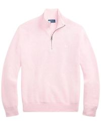 Ralph Lauren - Halfzip Pearl Knit Katoenen Trui - Lyst
