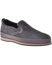 Baldinini - Loafer in grey perforated suede - Lyst