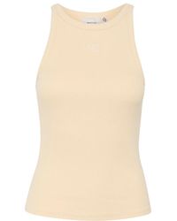 Gestuz - Tops ,Geel ,Logo Tank Top Boter Geel - Lyst