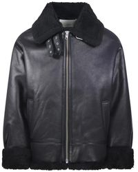 DUNST - Loose Fit Line Shearling Jacke - Lyst