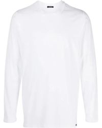 Tom Ford - Tops ,Wit ,Katoen Long Sleeve Cotton Modal Logo T-Shirt - Lyst