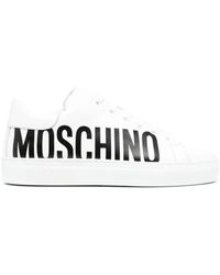 Moschino - Sneakers in pelle bianche con lacci frontali - Lyst