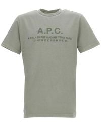 A.P.C. - T-Shirt Met Logo En Ronde Hals - Lyst