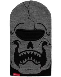 Sprayground - Accessoires ,Grijs ,Haaienbek Gebreide Ski Masker - Lyst