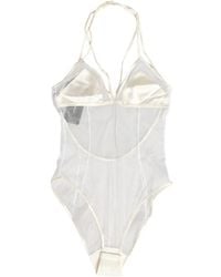 Dolce & Gabbana - Tops ,Wit ,Nylon Doorzichtige Nylon Halter Bodysuit - Lyst