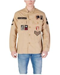Replay - Overhemden ,Katoen Long Sleeve Cotton Shirt - Lyst