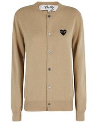 COMME DES GARÇONS PLAY - Truien & Vesten ,Round Neck Emblem Cardigan - Lyst