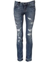 Dolce & Gabbana - Versleten Gescheurde Denim Jeans - Lyst