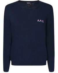 A.P.C. - Jersey de algodón azul - Lyst