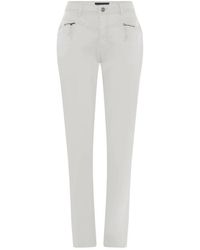 Cro - Jeans ,Wit ,Katoen Witte Broek Met Voorste Knoop En Ritsdetails - Lyst