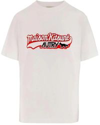 Autry - Tops ,Wit ,Katoen Varsity T-Shirt - Lyst