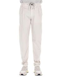 Eleventy - Sandfarbene Hose Mit Kordelzug - Lyst