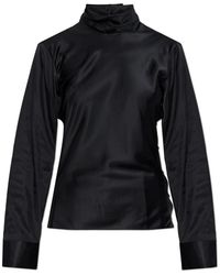 Courreges - Overhemden ,Zwart ,Top Met Een Opstaande Kraag - Lyst