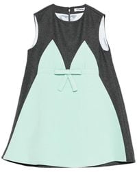 Vivetta - Grünes Ärmelloses Kleid Mit Schleifendetail Und V-Ausschnitt - Lyst