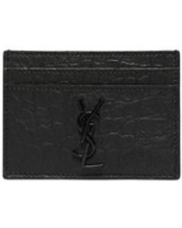 Saint Laurent - Zwarte Leren Kaarthouder - Lyst