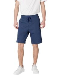 Replay - Blauwe Katoenen Bermuda Shorts - Lyst